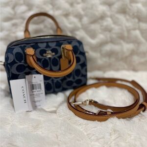 COACH Mini Rowan Crossbody In Signature Denim